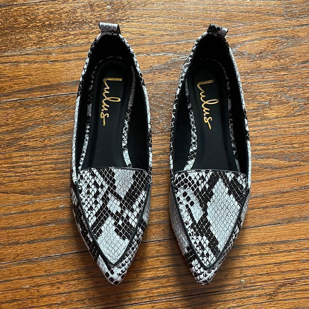 Lulus Emmy Natural Snake Pointed Loafers